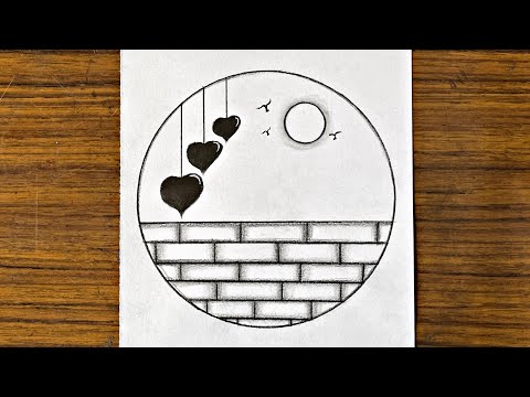 Easy circle scenery drawing || Circle drawing for beginners || Easy drawing ideas for beginners