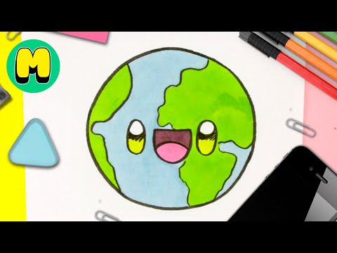 COMO DIBUJAR AL PLANETA TIERRA KAWAII - dibujos kawaii faciles - Aprende a dibujar planetas kawaii