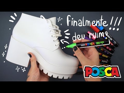 DESENHANDO NA MINHA BOTA CARA COM POSCA -  SERÁ QUE FICOU BOM?