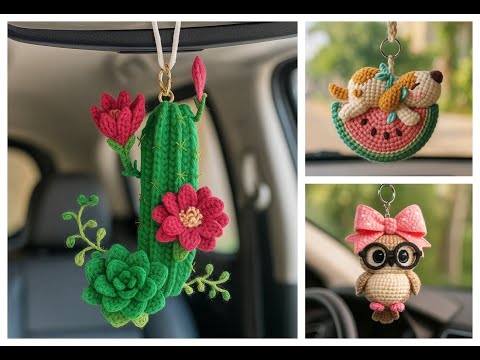 Very cute knitted keychain design sharing ideas#design #keychain #knitting #crochet