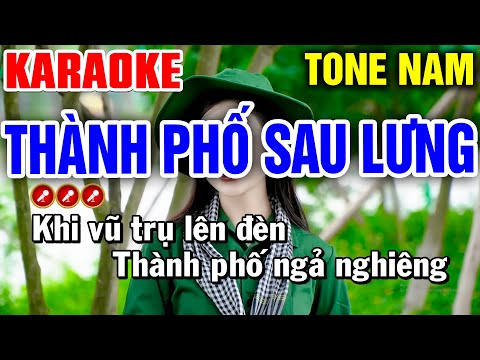 THÀNH PHỐ SAU LƯNG Karaoke Nhạc Sống Tone Nam ( NHẠC HAY MẪU ĐẸP ) | Bến Tình Karaoke