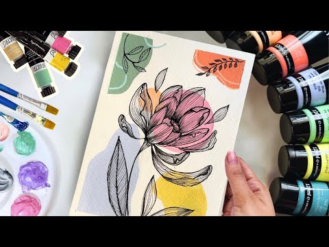 Easy Boho Painting Idea- Perfect Acrylic Art for Beginners #satisfyingart #pastel #drawing #viral