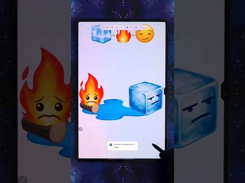 🧊🔥😏 emoji mixing #digitalart #emojichallenge #funny #shorts