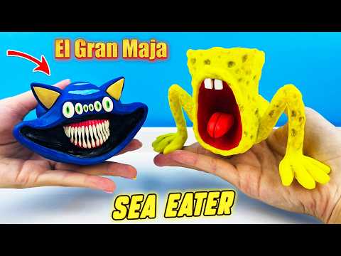 Making SEA EATER SpongeBob VS Sonic El Gran Maja with This Easy Clay Tutorial - Trevor Henderson