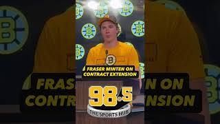 Bruins Fraser Minten talks about his new contract extension 

🎥: Ty Anderson 

#bruins #nhl