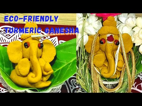 Easy Turmeric Ganesha idol making ~ Simple method to make Ganesh idol in 5mins using Turmeric Powder