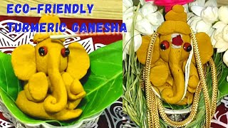 Easy Turmeric Ganesha idol making ~ Simple method to make Ganesh idol in 5mins using Turmeric Powder