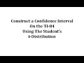 Confidence Interval Construction Using TI-84