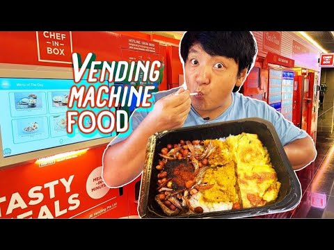 Eating at VENDING MACHINES All Day in SINGAPORE