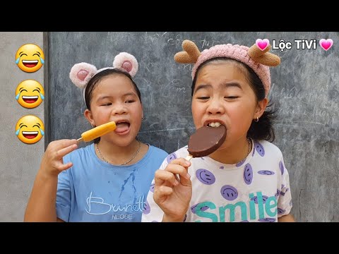 Trò chơi bán hàng, ăn kem sô cô la, kem khoai môn, kem number one | Funny video vui vẻ  💗 Lộc TiVi