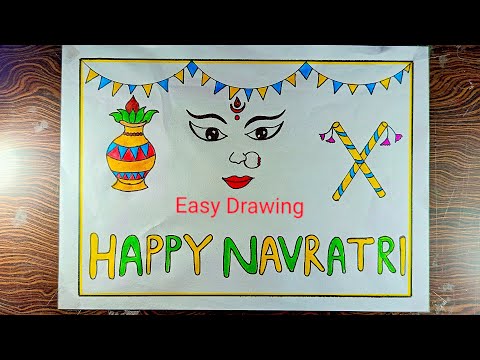 Happy Navratri special Drawing | Easy and Beautiful Drawing | Happy Navratri step by step drawing