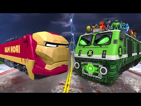 Ben 10 Train attack Ironman Train in Indian Bikes Driving 3d