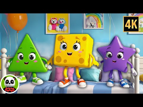 Five Little Shapes Jumping on the Bed - Fun Learning Song for Kids