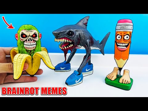 Making Pakrahmatmamat Tralalero Tralala Chimpanzini Bananini - Italian Brainrot Meme Clay Figures