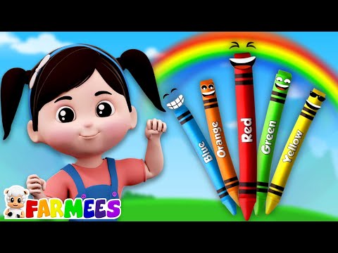 Canción De Colores Con Crayones Rima Divertida Para Bebés En Edad Preescolar Por Farmees