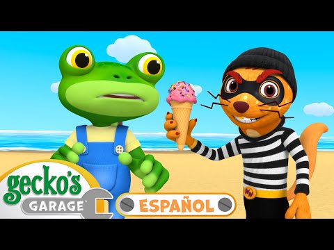 El Ladrón de helados  🍨 🐸 Garaje de Gecko | Carros para niños | Videos educativos