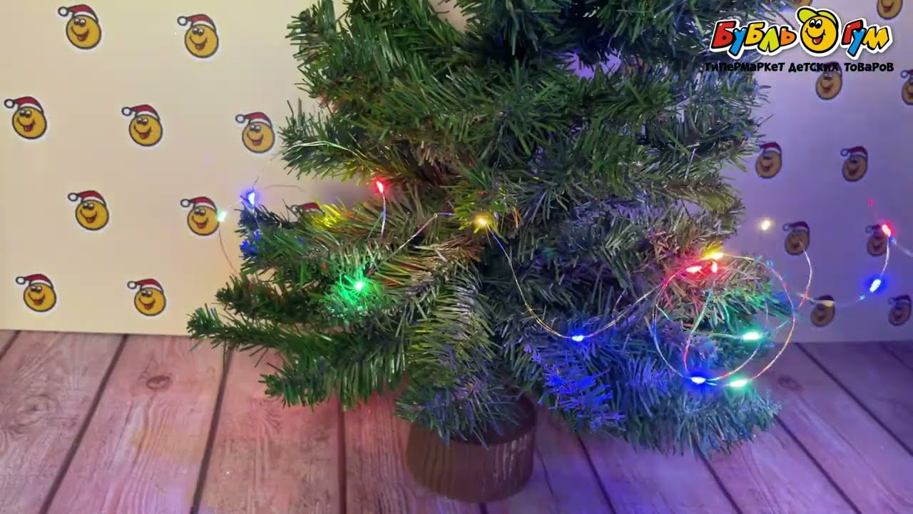 Гирлянда led Нить светодиодная на батарейках мультиколор 30ламп 3м - видео