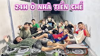 Thử Thách 24H Ở Nhà Tiền Chế Mới Xây Của Chú Sang #trangandvinh