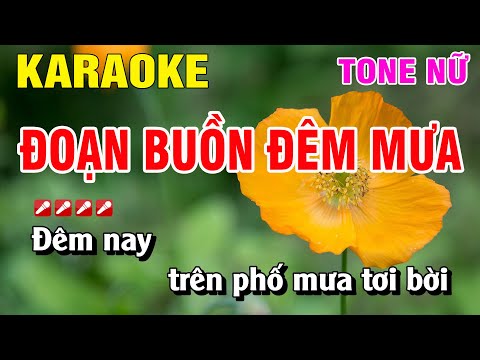Karaoke Đoạn Buồn Đêm Mưa Tone Nữ Nhạc Sống | Nguyễn Linh
