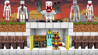 Minecraft ESCAPE SCP UNDERGROUND BUNKER HOUSE MOD / SHY GUY AND SCULPTURE !! Minecraft Mods