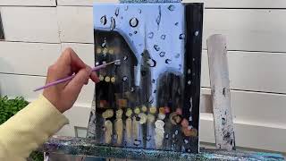 RAINY STREET SCENE | Acrylic Painting Tutorial 