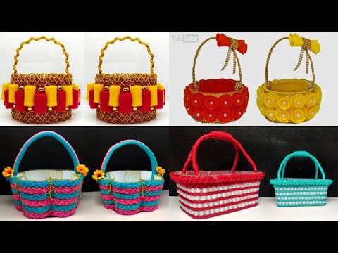 4 Ide Terbaik keranjang hanya menggunakan barang bekas | Baskets from recycling