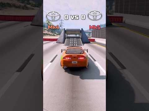 TOYOTA SUPRA Mk4 VS Mk5 testing in off-road crash brake #shorts #beamngdrive #toyota #supra