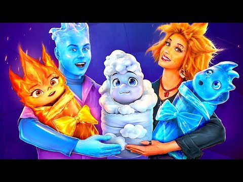¡Ember y Wade de Elementos en la Vida Real! Elementos: Agua BUENA vs Fuego MALO