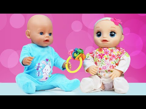 Смешные видео с БЕБИ БОН - Как развеселить Беби Элайв? – Игры дочки матери. Baby Born в видео онлайн