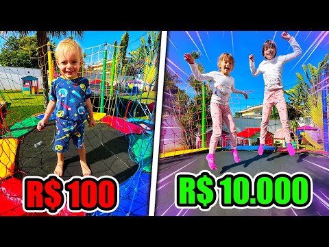 Montamos uma parque de PULA PULA para as crianças de R$10, R$100 ou R$1000