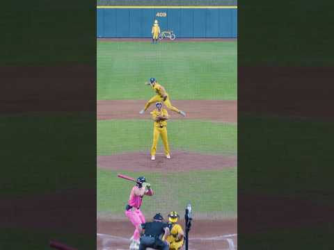 Outfielder Jumps Over Pitcher to Deliver Strike | Banana Ball#shorts#savannahbananas#thepartyanimals