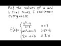 Continuity and Piecewise Functions
