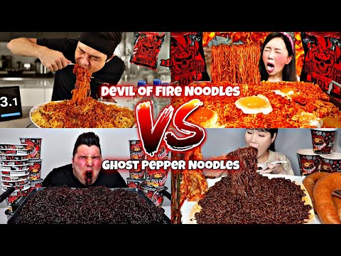 MUKBANGERS AROUND THE WORD TRY THE 2 SPICIEST NOODLES EVER EXIST!😱🥵🔥