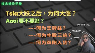 Tsla大跌之后，为何大涨？Aaoi 要不要逃？何为王牌柱？何为牛股三绝？何为双阳入货？#tesla #大盘分析 #aaoi