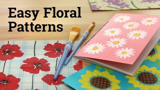 5 Easy Flower Patterns to Paint on Book Covers & DIY Scrapbook Paper!