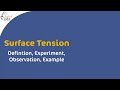 Understanding Surface Tension Concepts