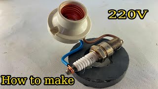 Technology Create 220volt free electricity energy at home with pvc copper wire & spark plug