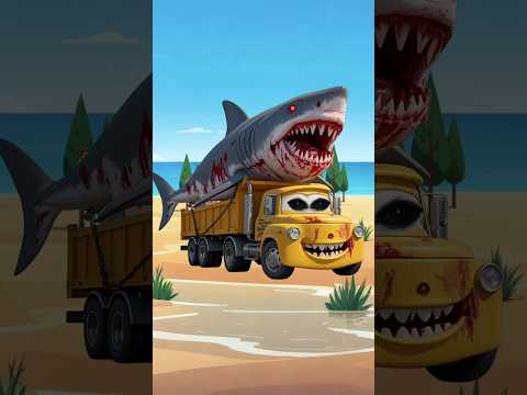 Mobil Truk Oleng bawa Hiu, Paus, Lumba-Lumba, jadi Zombie #animasulucu #upinipin #shorts