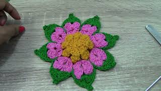 COMO TEJER EN CROCHET UN LINDA  FLOR