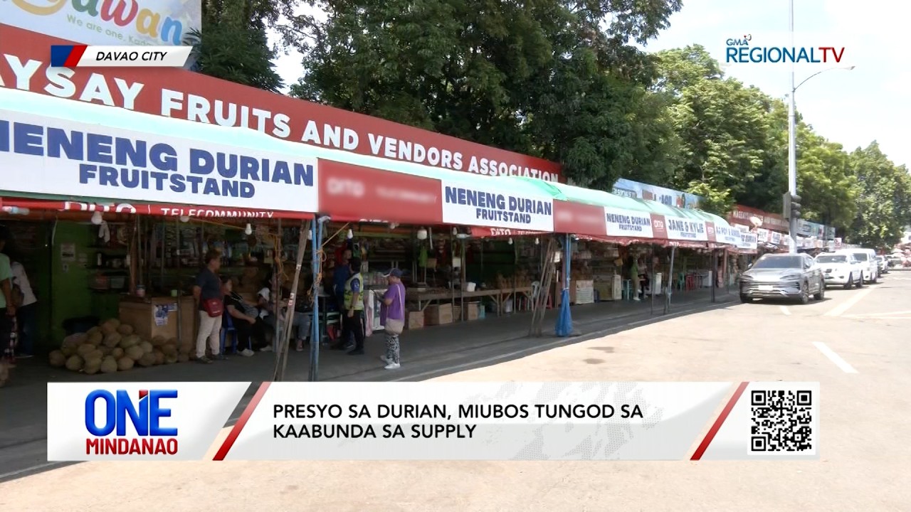 Presyo sa durian sa Davao City, miubos tungod sa kaabunda sa supply I One Mindanao