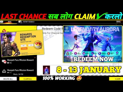 FREE FIRE REDEEM CODE TODAY 8 JANUARY REDEEM CODE FREE FIRE | FF REDEEM CODE TODAY 8 JANUARY