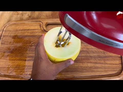 bata melão com a batedeira, e você não vai querer comer de outro jeito