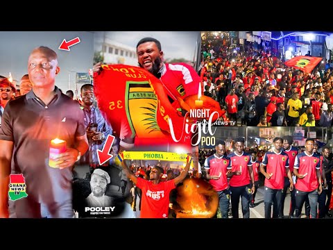 Kotoko, Hearts, Kwesi Appiah & Supporters storm Kumasi Stadium to hold vigil for stǎbběd Fan Pooley