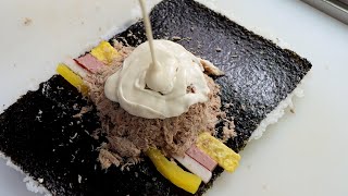 참치캔 한통 다들어가는 역대급 김밥?! 살다 살다 이런 김밥 처음 봅니다 Korean street food