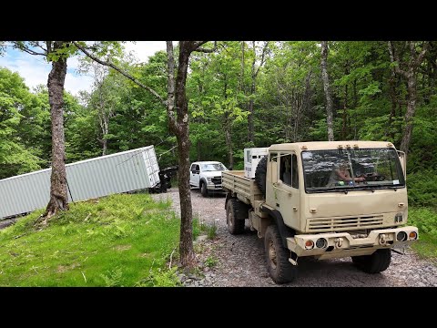 Moving a generator and shipping containers