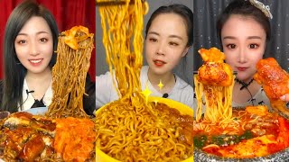 ASMR SPICY FOOD NOODLES CHINESE MUKBANG | 중국라면 먹방 | 매운날개 먹기 먹방 | 중국 면 계란 먹방 | 불닭볶음면 떡볶이 먹방
