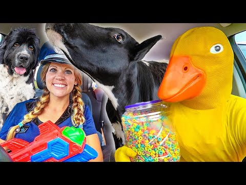 Rubber Ducky FAIL ! Police Stops Cow Thief! Car Ride Chase