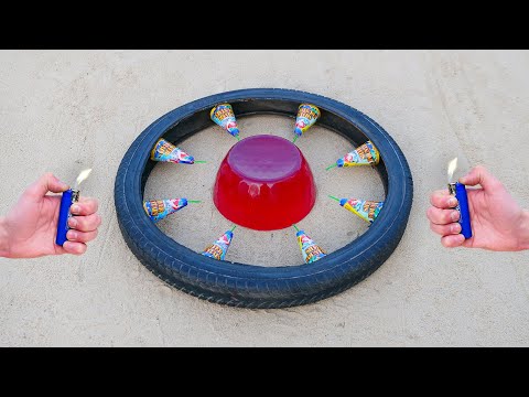 EXPERIMENT: Volcano Fireworks VS Jelly