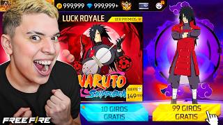 ¡CONSEGUÍ A MADARA GRATIS en FREE FIRE! 🔥 LUCK ROYALE GRATIS CAP 2 NARUTO x FREE FIRE 🔥