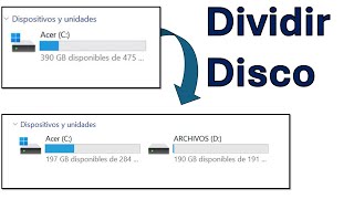 Guía para Particionar o Dividir Disco en Windows. Crea una Unidad de Respaldo de Archivos.